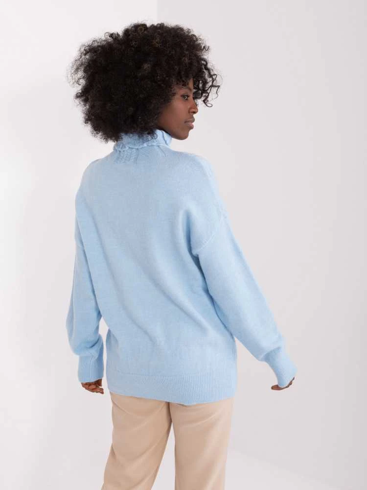 Wool Fashion Italia Megztinis-AT-SW-23401.97P-mėlynas
