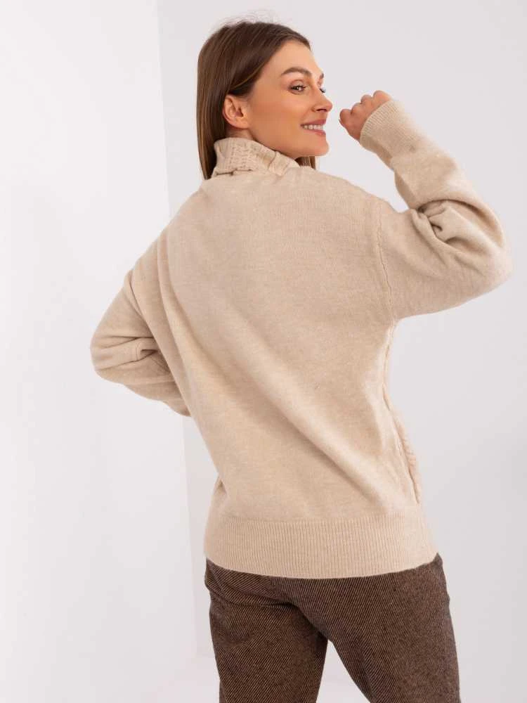 Wool Fashion Italia Megztinis-AT-SW-23401.97P-smėlio spalvos