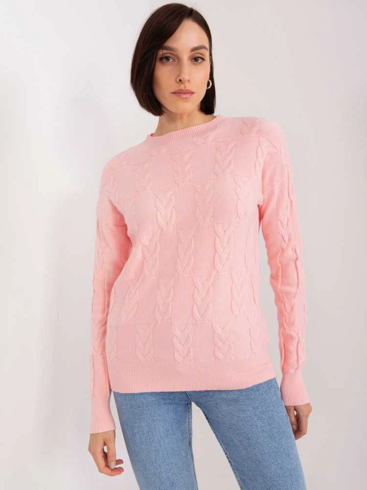 Wool Fashion Italia Megztinis-AT-SW-2340.22-šviesiai rožinis