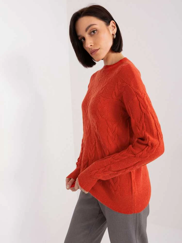 Wool Fashion Italia Megztinis-AT-SW-2340.43-tamsiai oranžinis