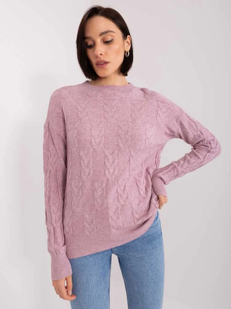Wool Fashion Italia Megztinis-AT-SW-2340.80-šviesiai violetinis