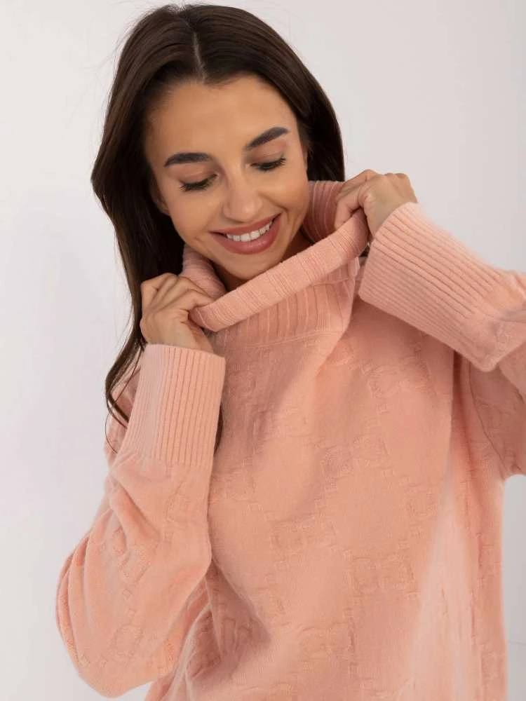 Wool Fashion Italia Megztinis-AT-SW-2342-1,35-persikas