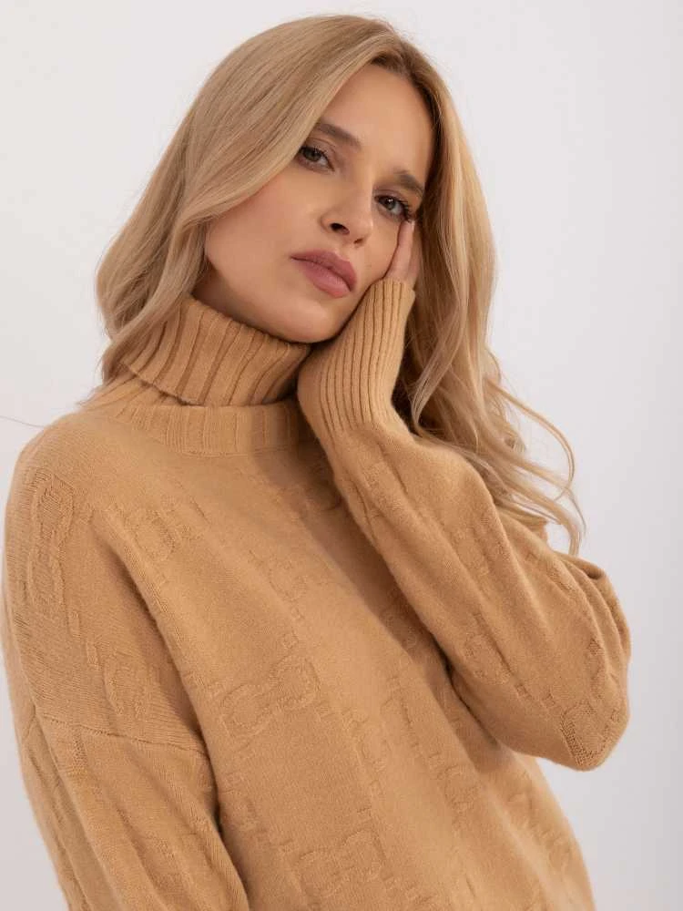 Wool Fashion Italia Megztinis-AT-SW-2342-1,35-camel
