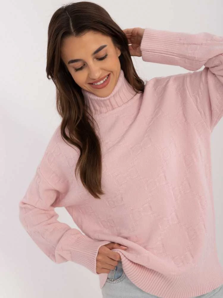 Wool Fashion Italia Megztinis-AT-SW-2342-1,35-šviesiai rožinis