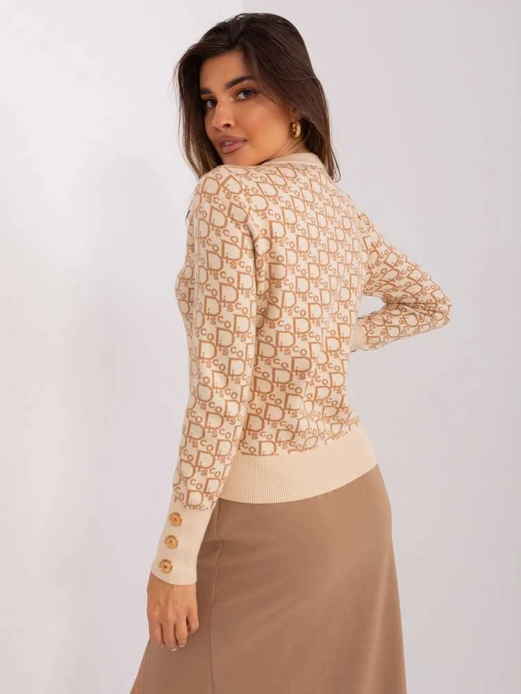 Wool Fashion Italia Sweter-AT-SW-2342.46P-smėlio spalva