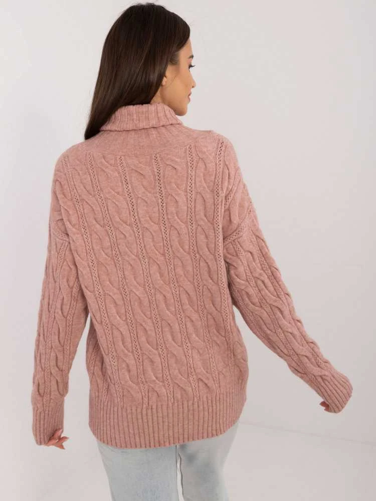 Wool Fashion Italia Megztinis-AT-SW-23445.00-tamsiai rožinis
