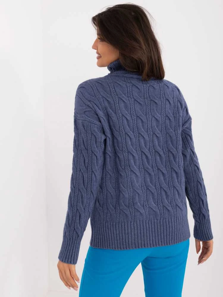 Wool Fashion Italia Megztinis-AT-SW-23445.00-tamsiai mėlynas