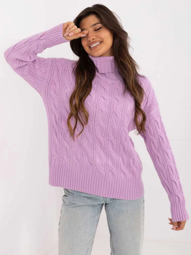 Wool Fashion Italia Megztinis-AT-SW-23445.00-šviesiai violetinis