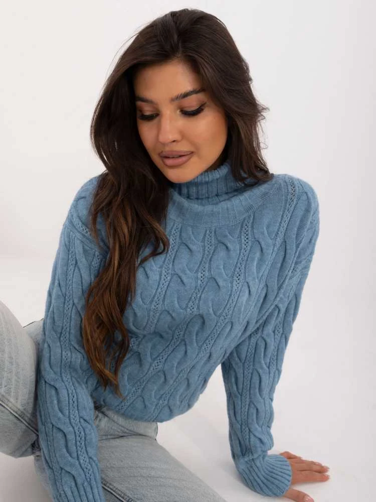 Wool Fashion Italia Megztinis-AT-SW-23445.00-mėlynas