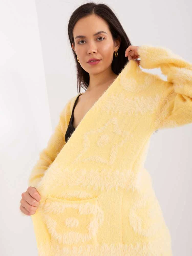Wool Fashion Italia Megztinis-AT-SW-234503.00P-šviesiai geltonas
