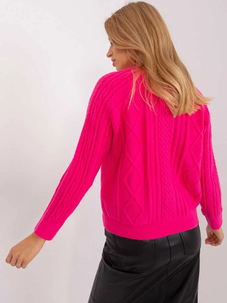 Wool Fashion Italia Megztinis-AT-SW-2346-2,99P-tamsiai rožinis