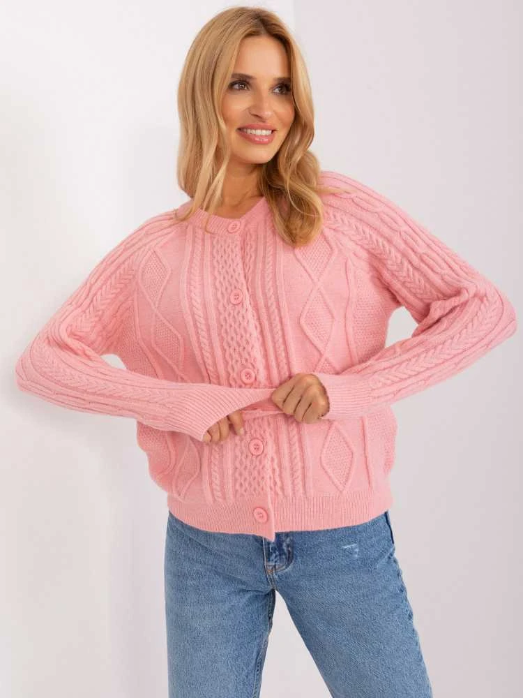 Wool Fashion Italia Megztinis-AT-SW-2346-2,99P-šviesiai rožinis