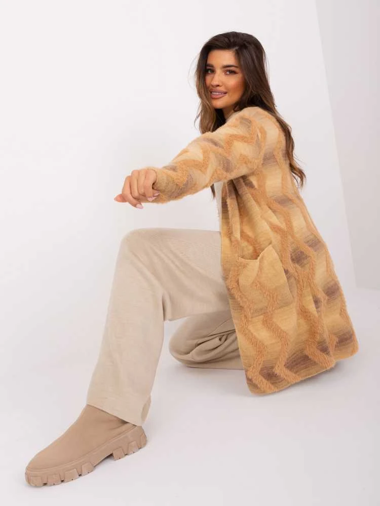 Wool Fashion Italia Megztinis-AT-SW-234701.34-smėlio spalvos