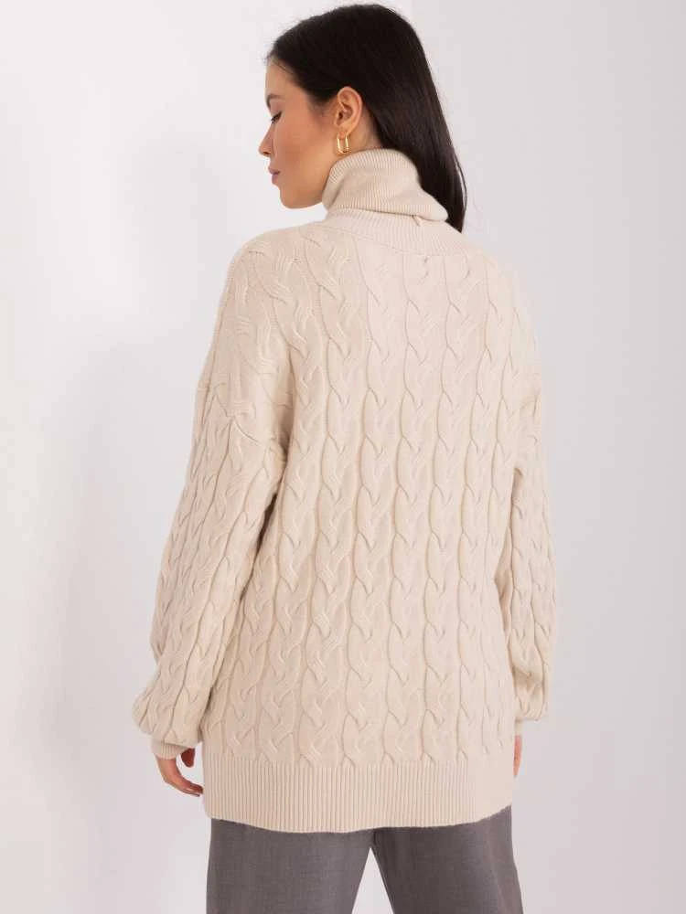 Wool Fashion Italia Megztinis-AT-SW-2348.07-šviesiai smėlio spalvos