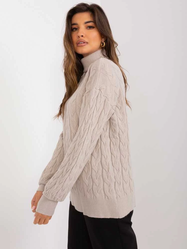 Wool Fashion Italia Megztinis-AT-SW-2348.07-smėlio spalvos