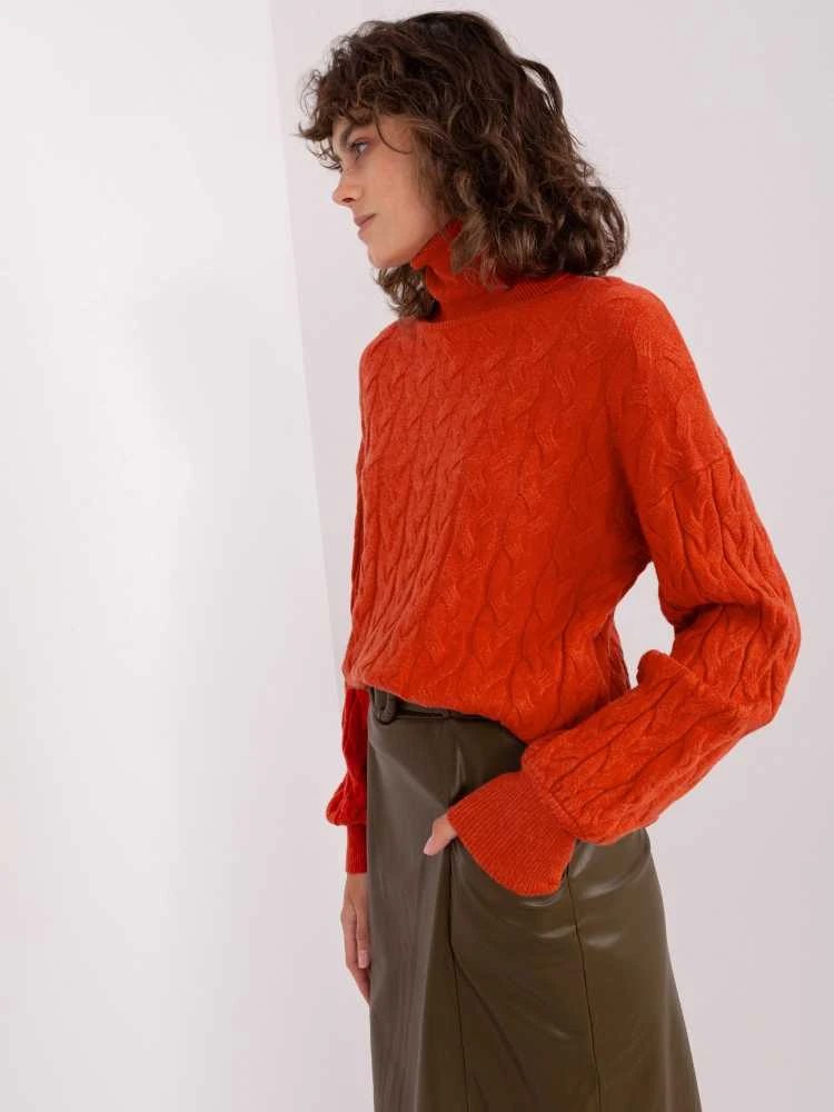 Wool Fashion Italia Megztinis-AT-SW-2348.88-tamsiai oranžinis
