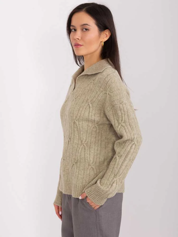 Wool Fashion Italia Megztinis-AT-SW-2349-2,27-khaki