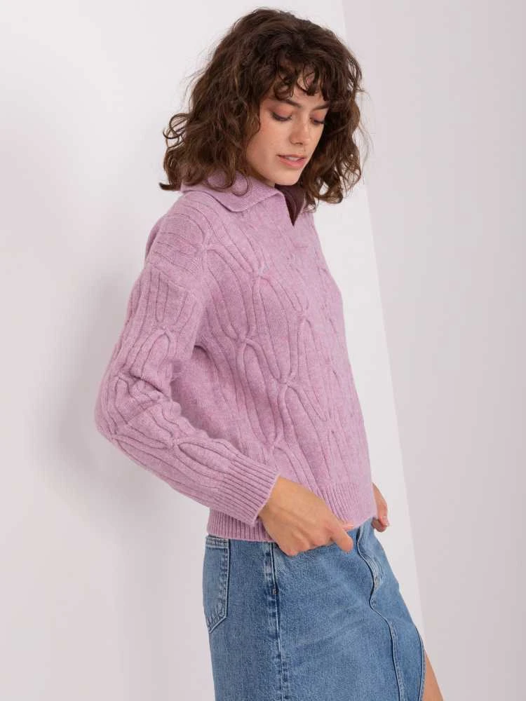 Wool Fashion Italia Megztinis-AT-SW-2349-2,96-šviesiai violetinis