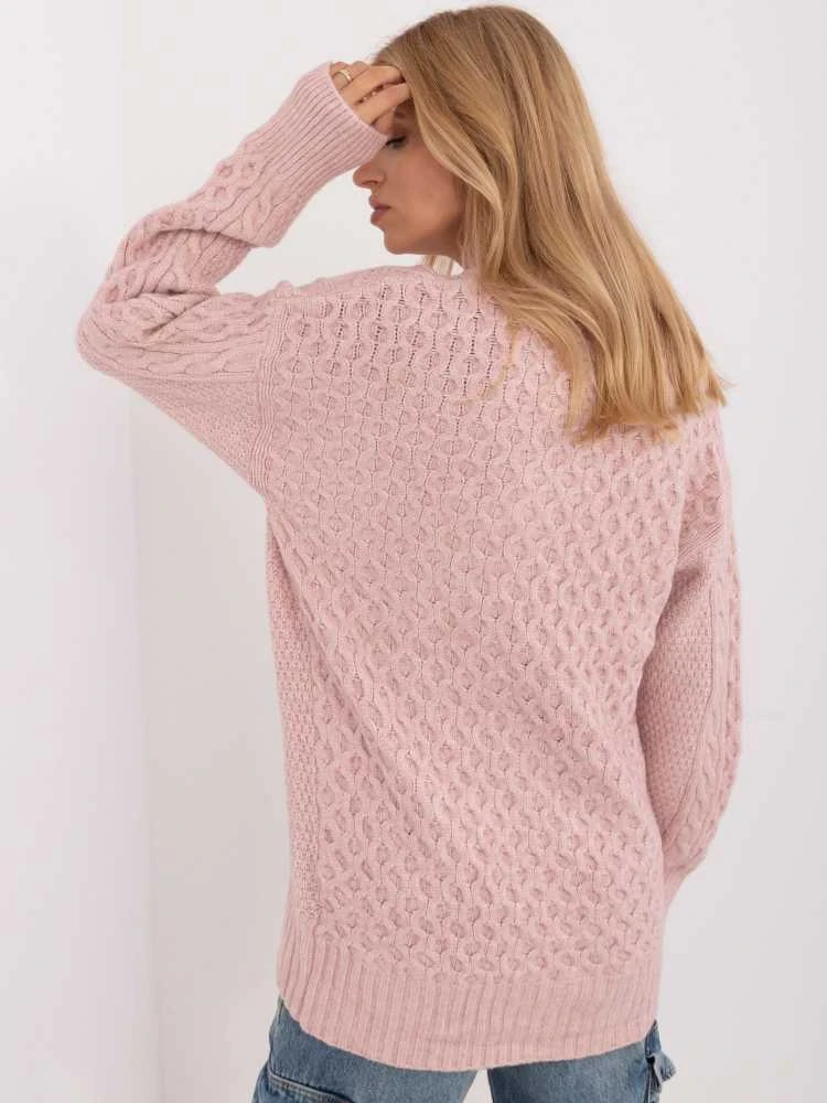 Wool Fashion Italia Megztinis-AT-SW-23525.21-šviesiai rožinis