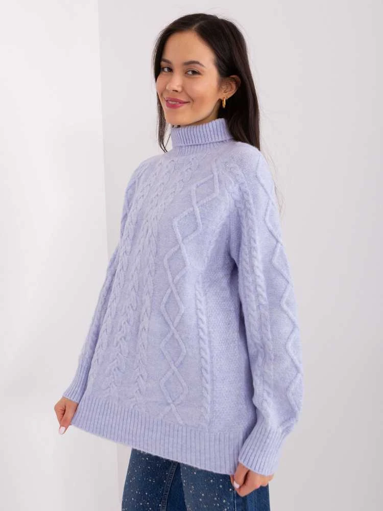 Wool Fashion Italia Megztinis - AT-SW-2355-2.12P - šviesiai violetinis