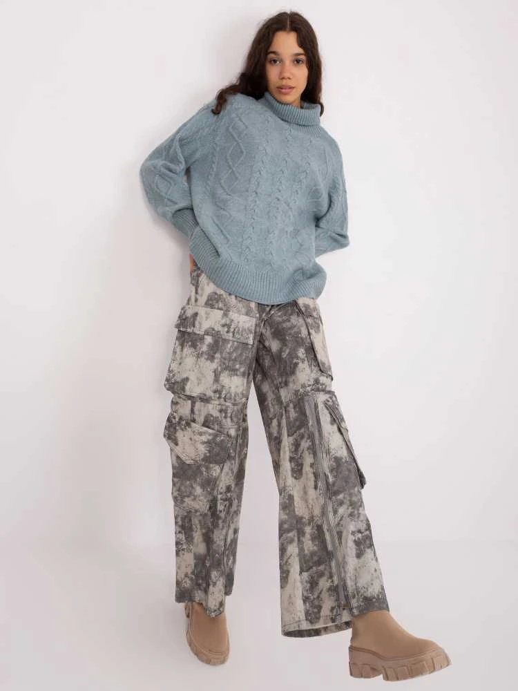 Wool Fashion Italia Megztinis-AT-SW-2355-2.12P-pilka-mėlyna
