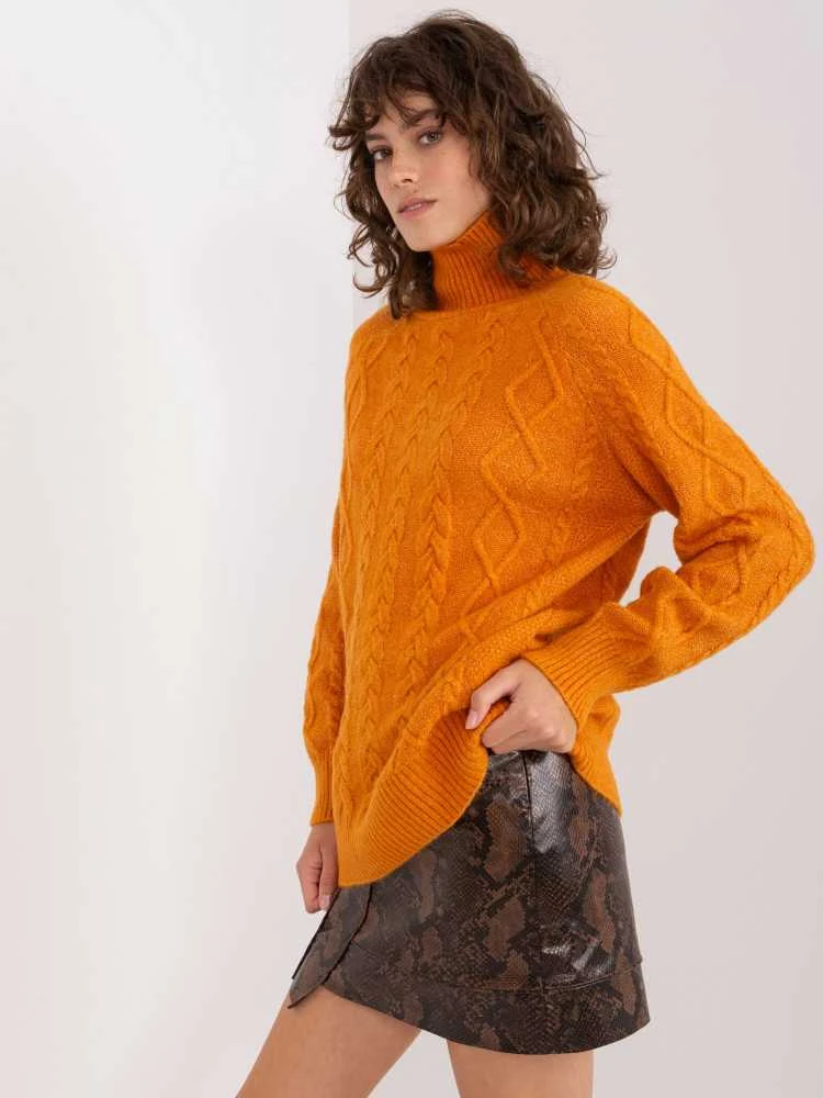 Wool Fashion Italia Megztinis-AT-SW-2355-2.19P-šviesiai oranžinis