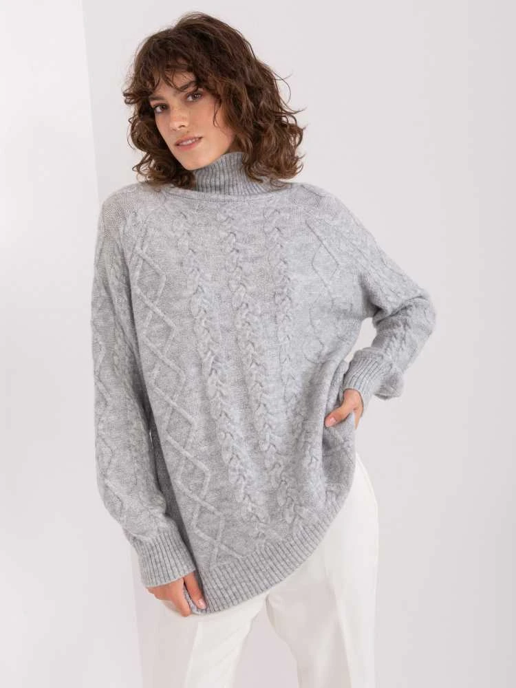 Wool Fashion Italia Megztinis-AT-SW-2355-2.19P-pilkas