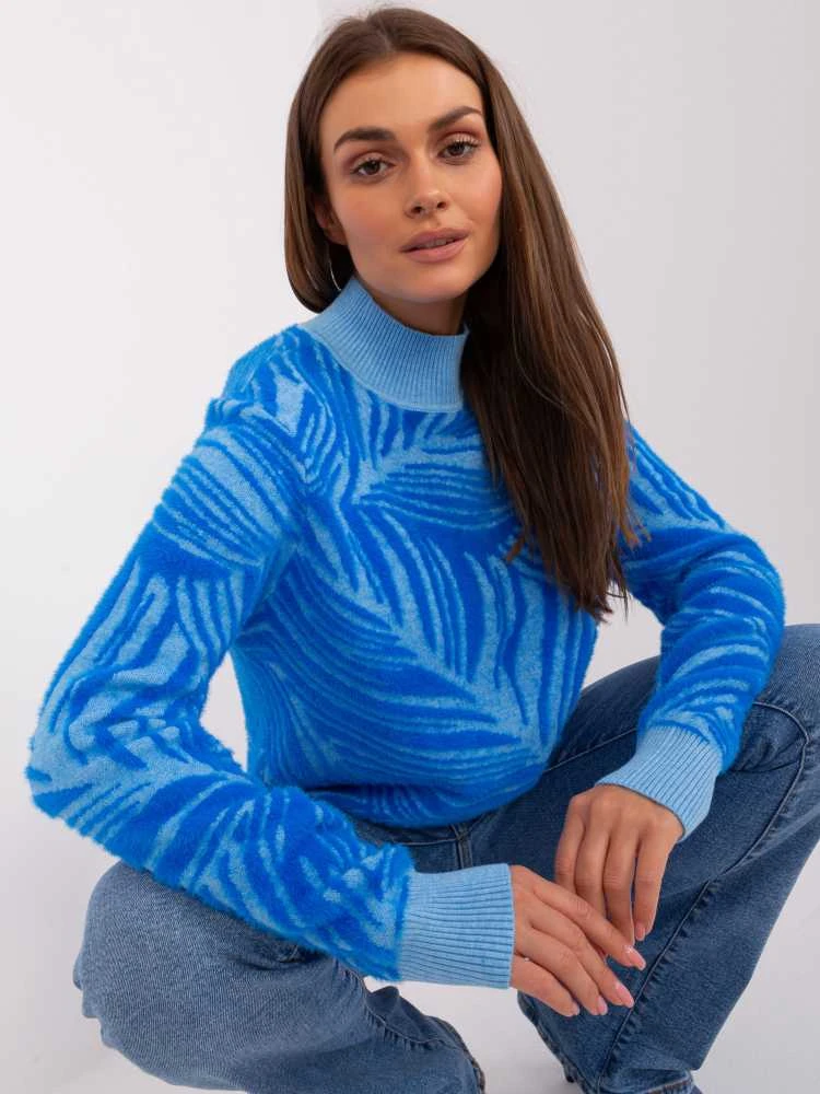 Wool Fashion Italia Megztinis-AT-SW-2357.96-mėlynas
