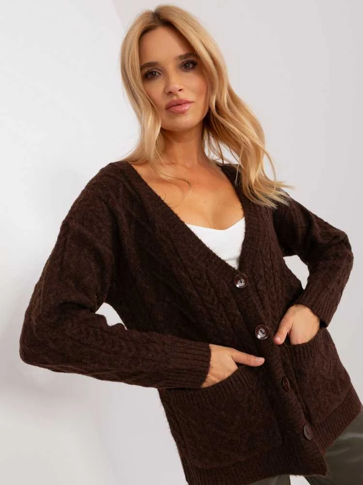 Wool Fashion Italia Megztinis-AT-SW-2358.31-tamsiai rudas