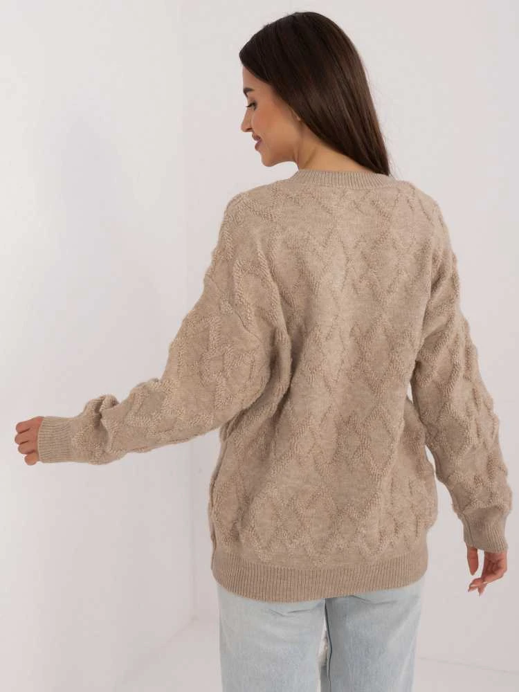 Wool Fashion Italia Megztinis-AT-SW-2361.61-smėlio spalvos