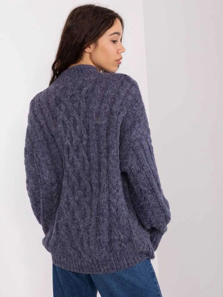 Wool Fashion Italia Megztinis-AT-SW-2363-2.11P-tamsiai mėlynas