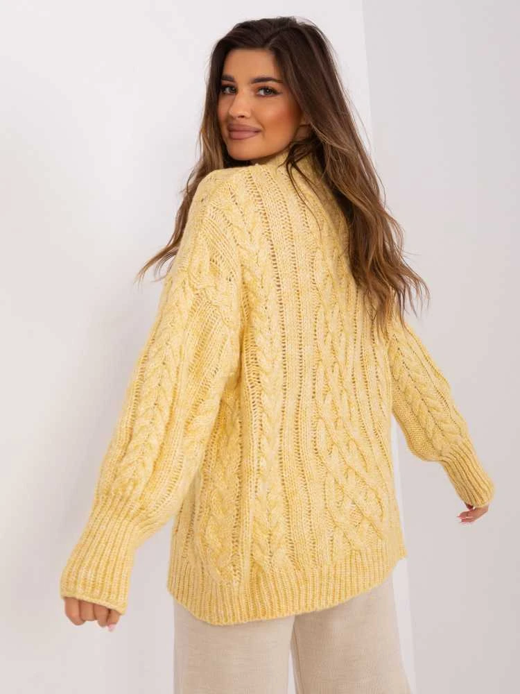 Wool Fashion Italia Megztinis-AT-SW-2363-2,30-šviesiai geltonas