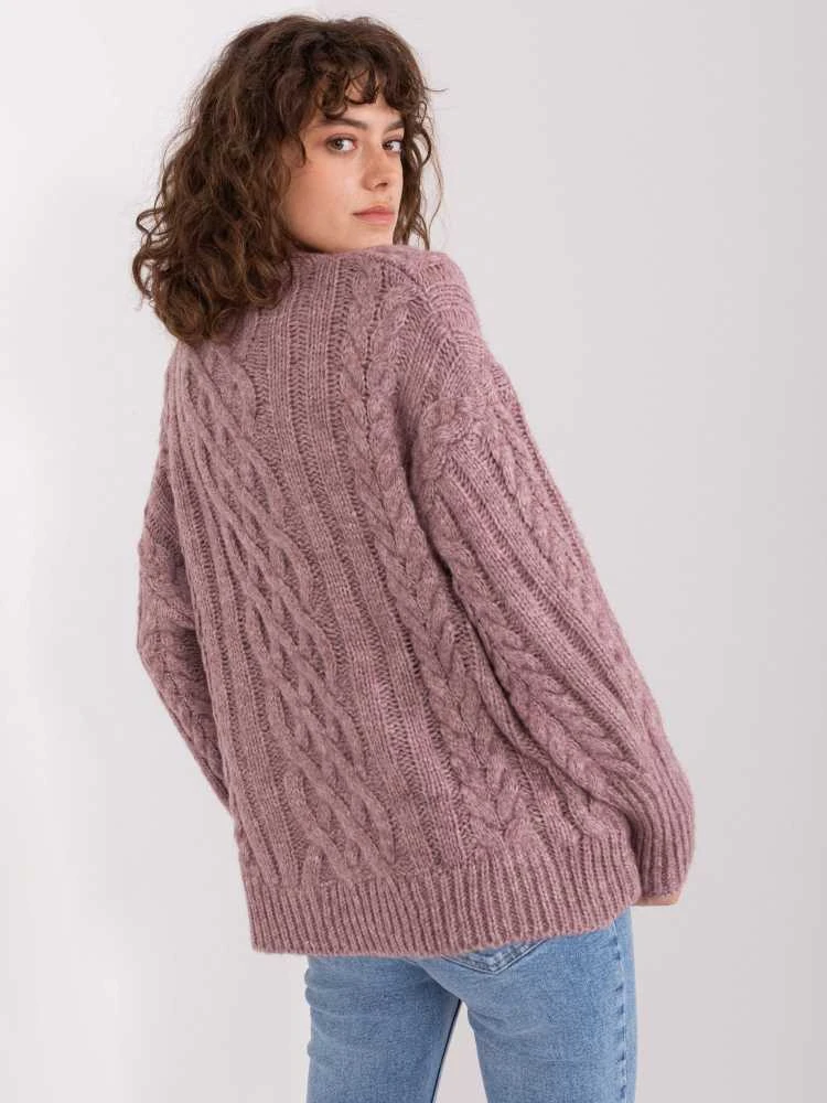 Wool Fashion Italia Megztinis-AT-SW-2363-2,30-violetinė