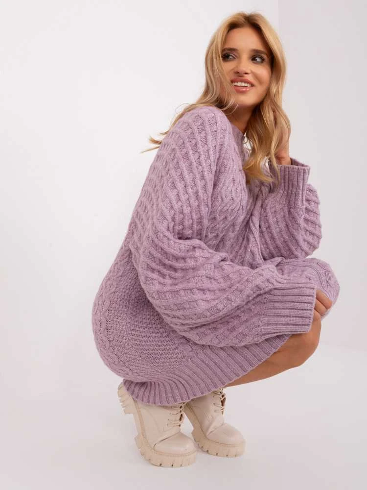 Wool Fashion Italia Megztinis - AT-SW-2367-2.64P - šviesiai violetinis