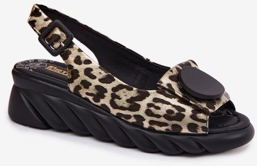 Artiker Odinės platforminės basutės su leopardo raštu