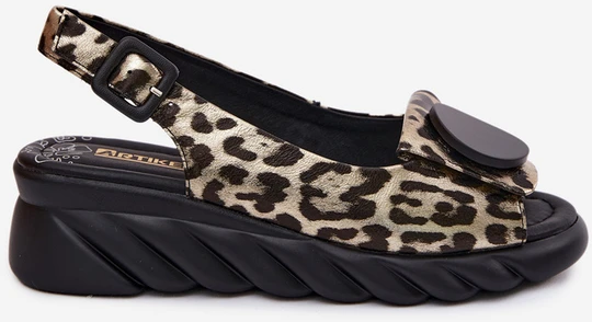 Artiker Odinės platforminės basutės su leopardo raštu