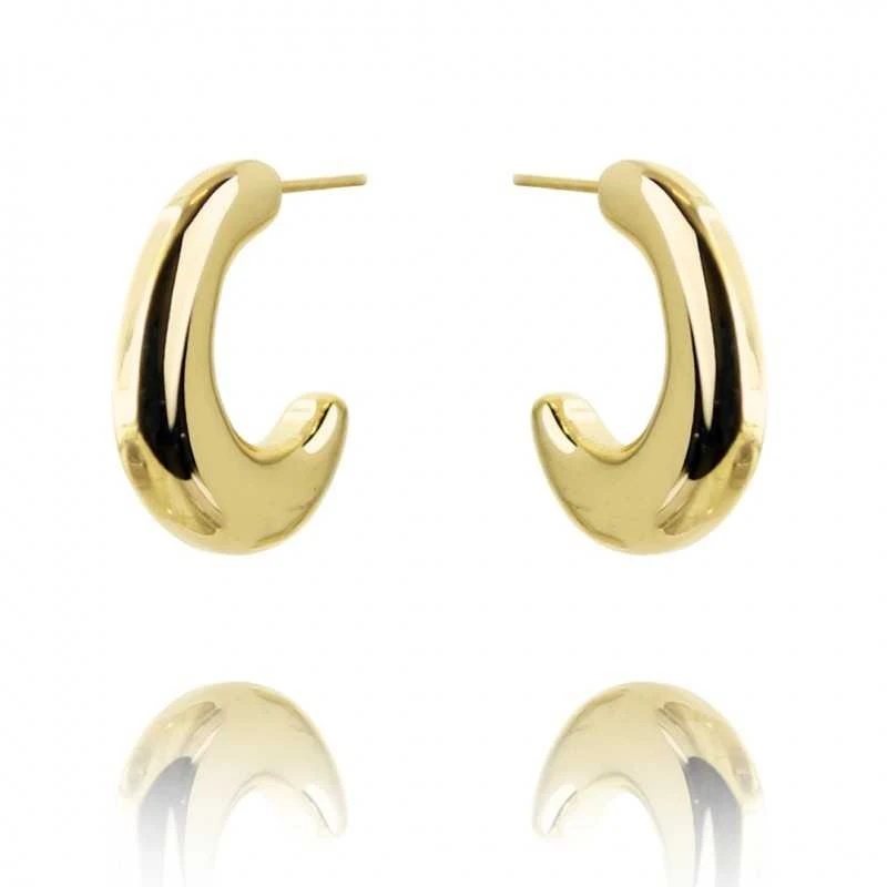 Eu Sandelis Auksiniai auskarai 18mm su 14k auksu KST3023