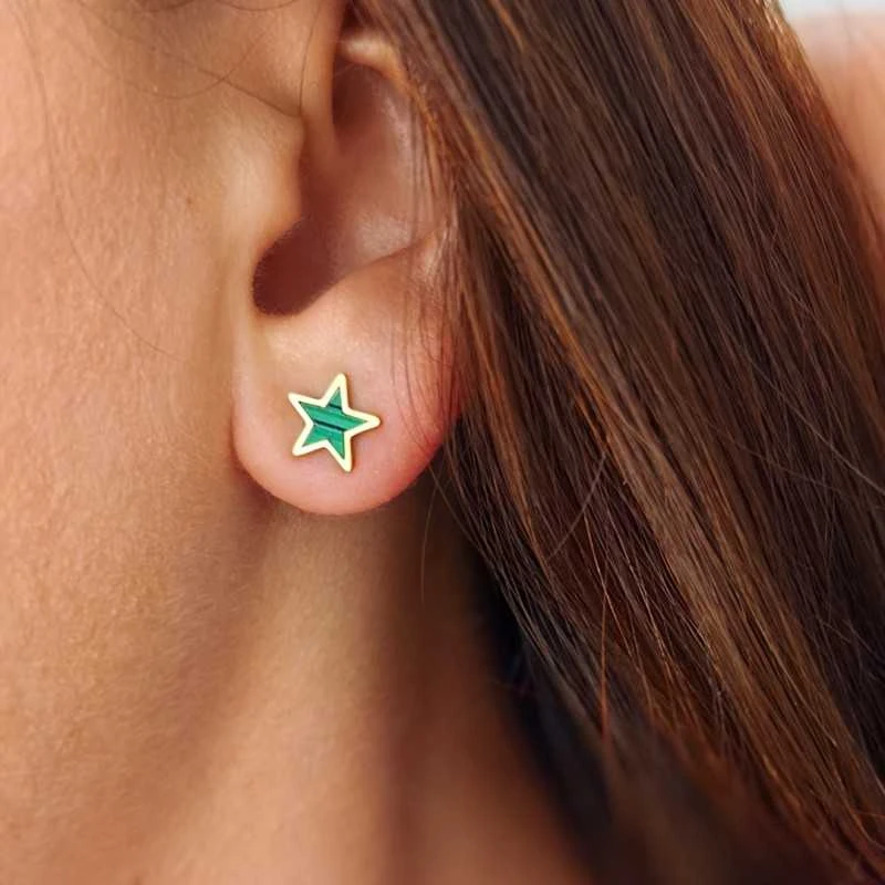 Eu Sandelis Auskarai pagaminti iš nerūdijančio plieno, padengto 14k auksu KST2951
