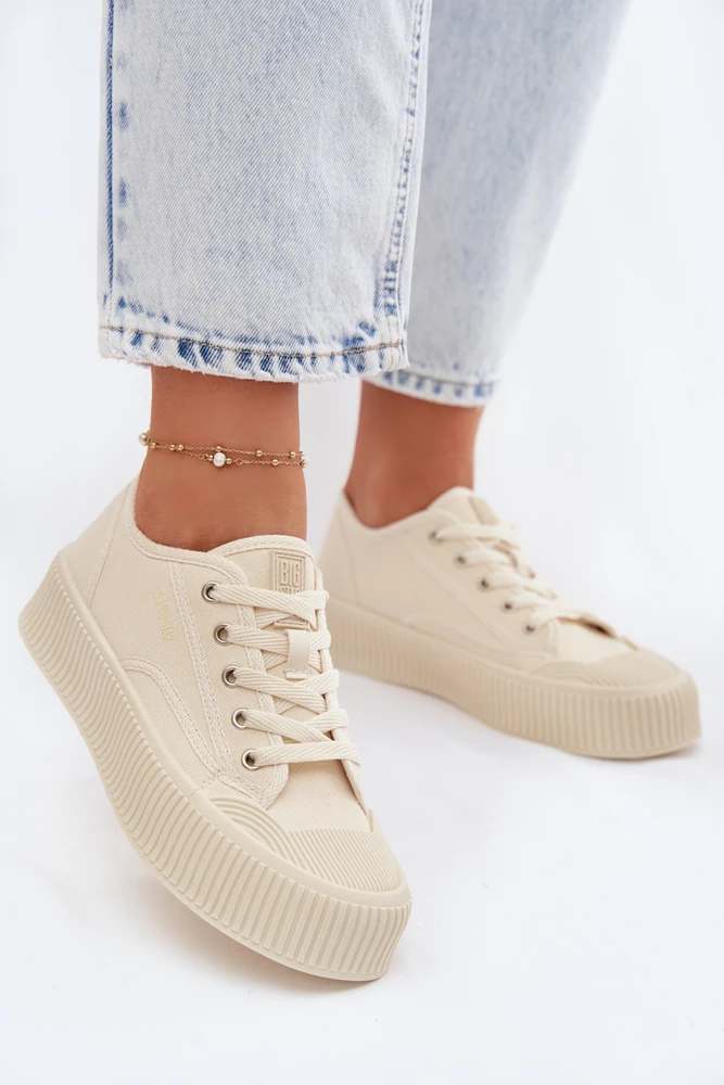Big Star Moteriški smėlio spalvos suvarstomi bateliai