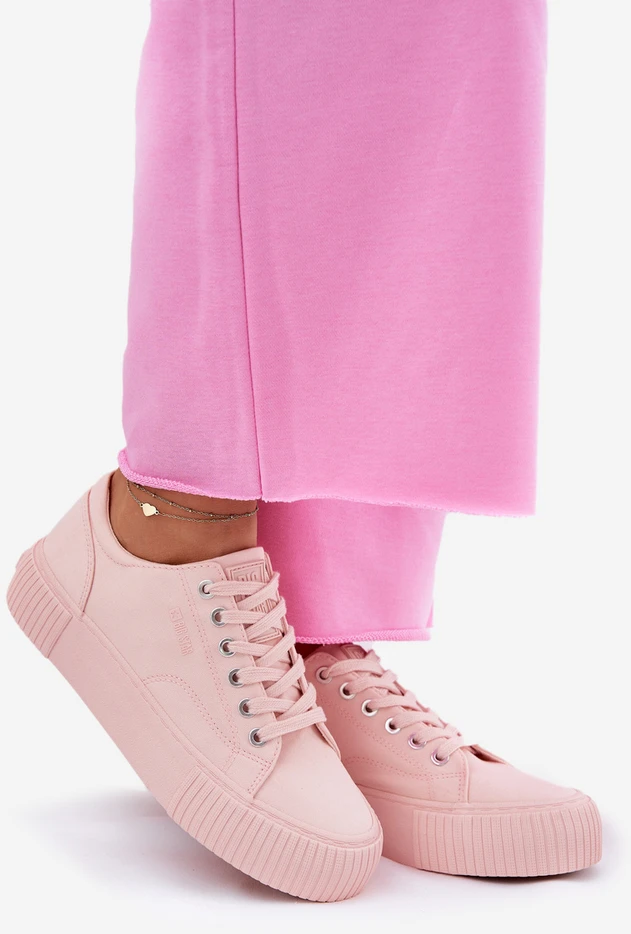 Big Star Rožiniai suvarstomi bateliai ant platformos