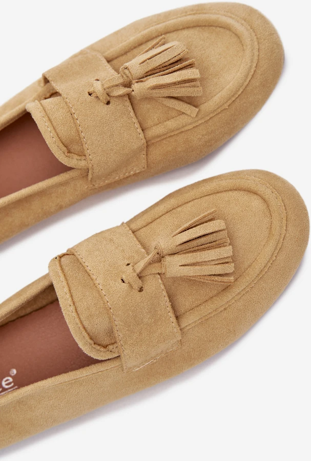 Boto Elegantiški moteriški zomšiniai geltoni mokasinai