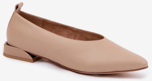 Boto Elegantiški smėlio spalvos natūralios odos bateliai