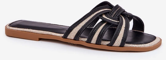 Boto Elegantiškos juodos spalvos šlepetės