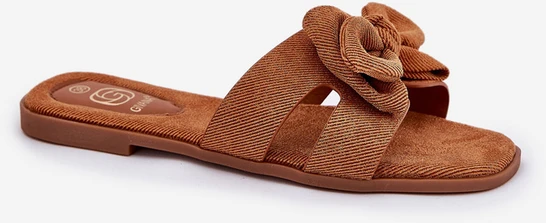 Boto Elegantiškos rudos vasariškos šlepetės