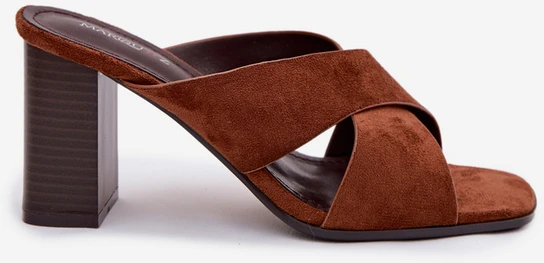 Boto Elegantiškos zomšinės šlepetės ant kulno
