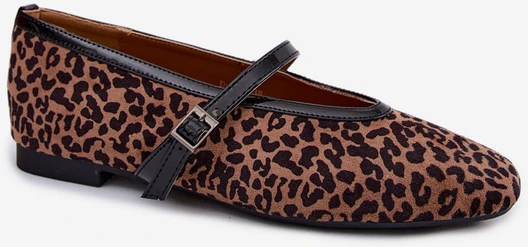 Boto Leopardo rašto stilingi bateliai su dirželiu