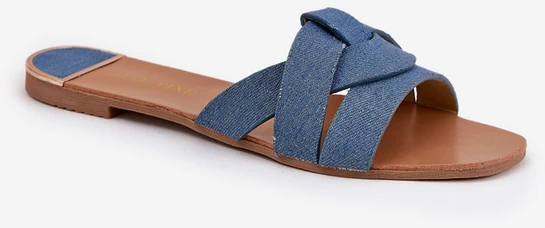 Boto Mėlynos džinsinės elegantiškos šlepetės