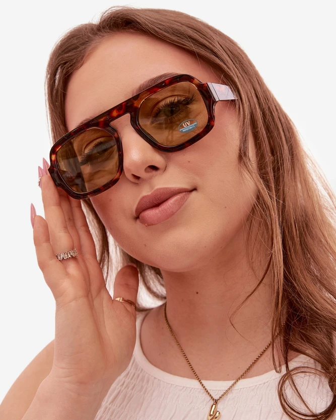 Boto Moteriški akiniai nuo saulės su UV filtru Brown-Žalias