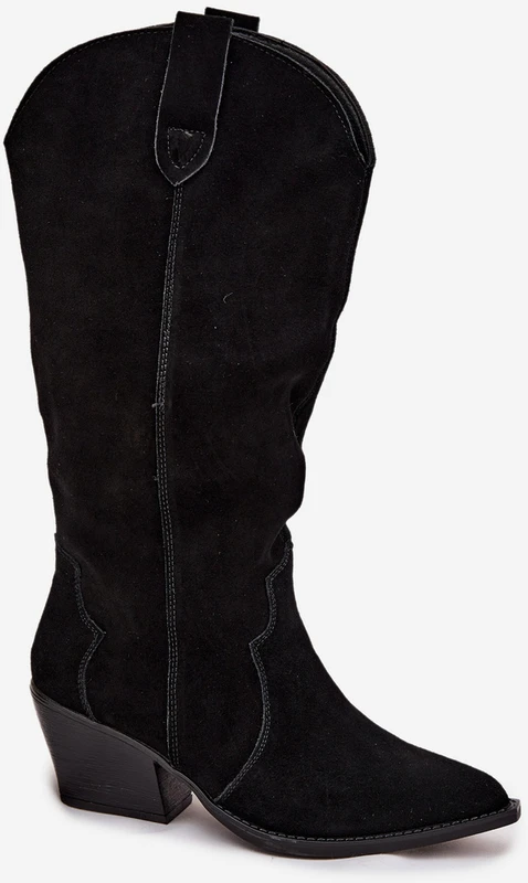 Boto Natūralios zomšinės odos kaubojiški ilgaauliai batai
