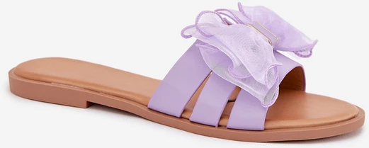 Boto Violetinės spalvos šlepetės su kaspinu